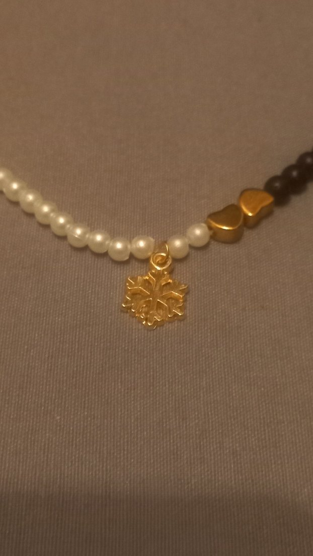 kar tanesi Boncuklu Mini Bohem Kolye - Görsel 4