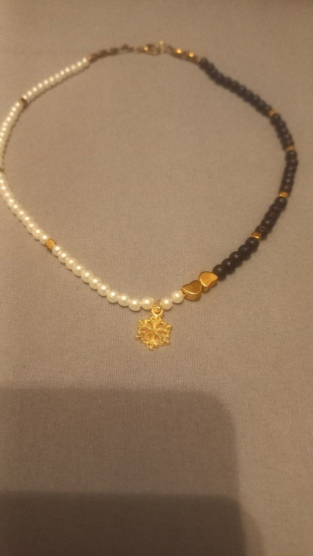 kar tanesi Boncuklu Mini Bohem Kolye - Görsel 3