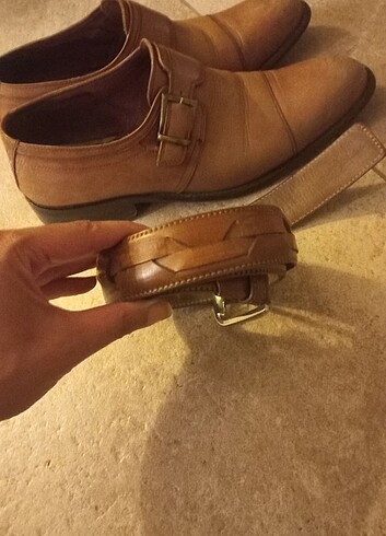 Beta 0 deri ayakkabı ve kemer takim