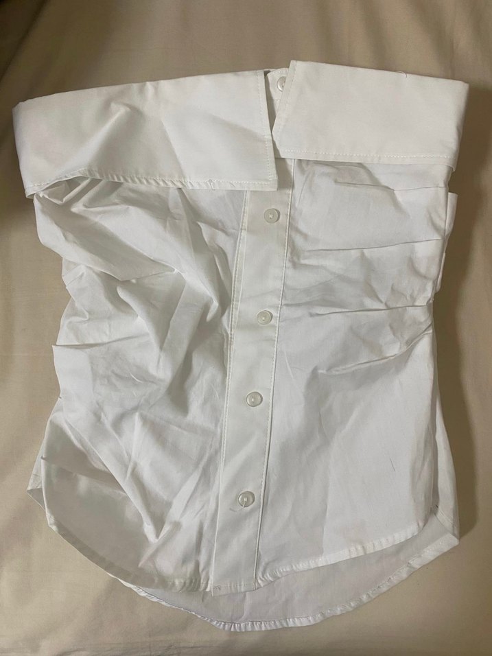 Koton Beyaz Straplez Üst - Görsel 5