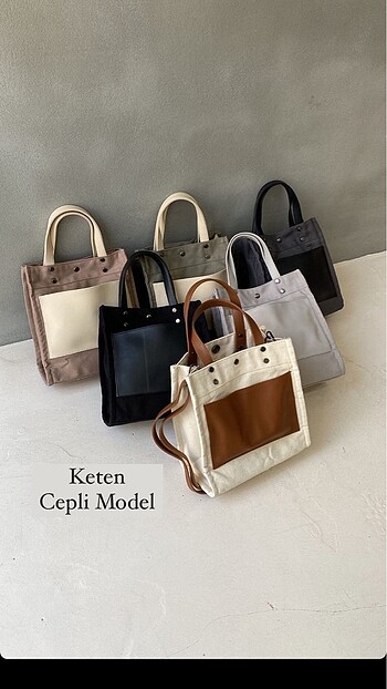 Manuka Model Keten Kanvas Askılı Çanta
