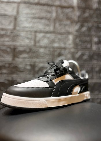 Siyah Gri Yılan Desenli Bağcıklı Spor Ayakkabı - Görsel 6