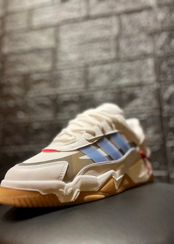 Beyaz Bağcıklı Stiletto Topuklu Spor Ayakkabı - Görsel 5