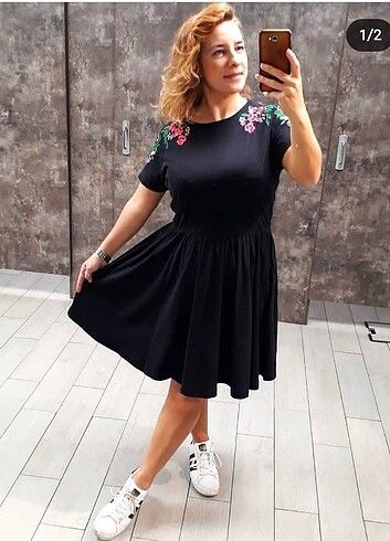 Siyah Elbise kloş 