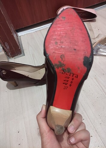 37 Beden Bordo stiletto ayakabı