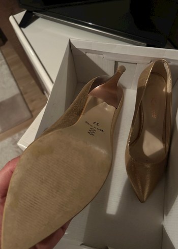 37 Beden altın Renk Altın Parlak Stiletto Kadın Topuklu Ayakkabı