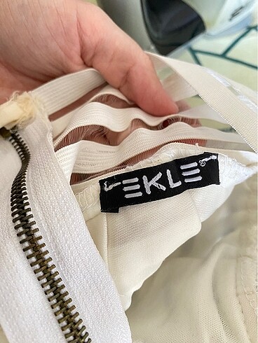 Beyaz şeritli etek - Görsel 6