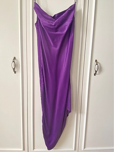 Zara saten  elbise - Görsel 5