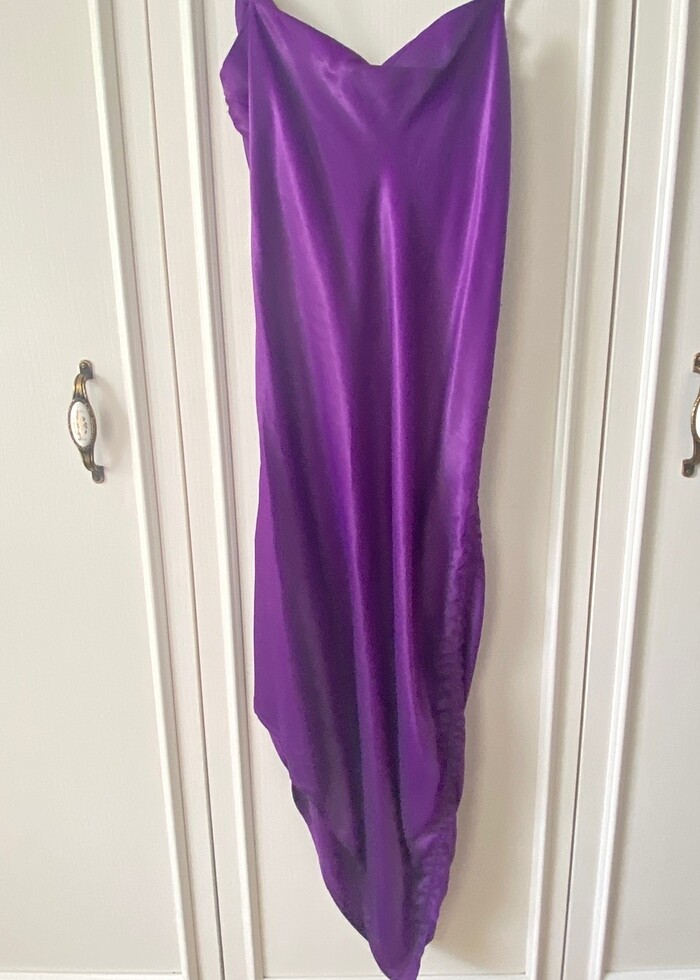 Zara saten  elbise - Görsel 3