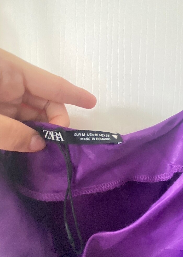 Zara saten  elbise - Görsel 4