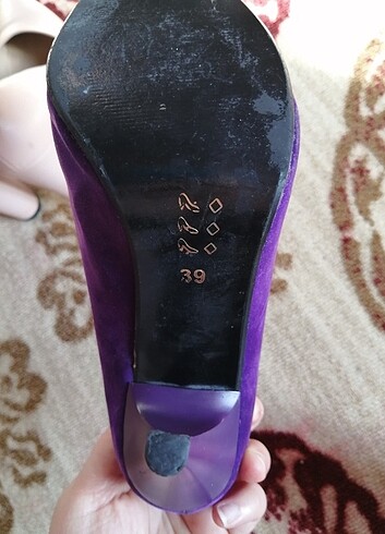 10 cm mor stiletto topuklu ayakkabı 39 numara 