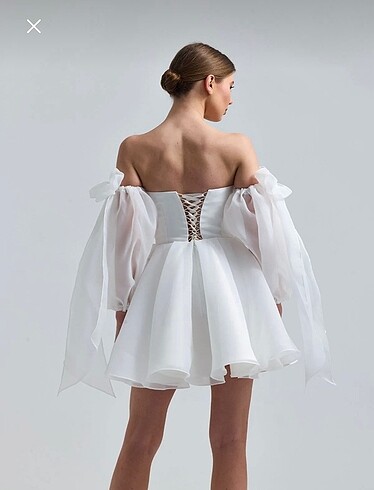 Tangül alis straplez mini elbise - Görsel 5