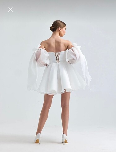 Tangül alis straplez mini elbise - Görsel 6