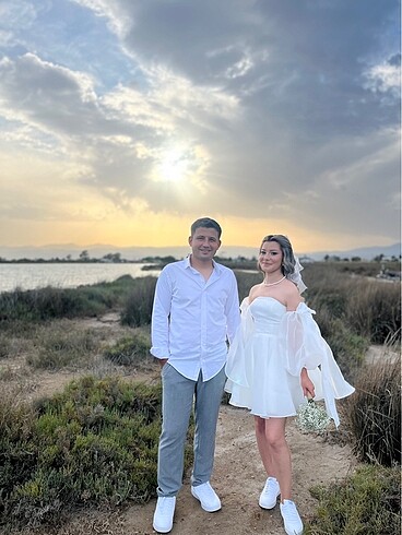 Tangül alis straplez mini elbise - Görsel 8