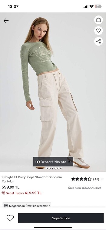 defacto kargo cepli gabardin pantolon - Görsel 3