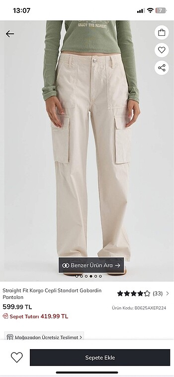 defacto kargo cepli gabardin pantolon - Görsel 4