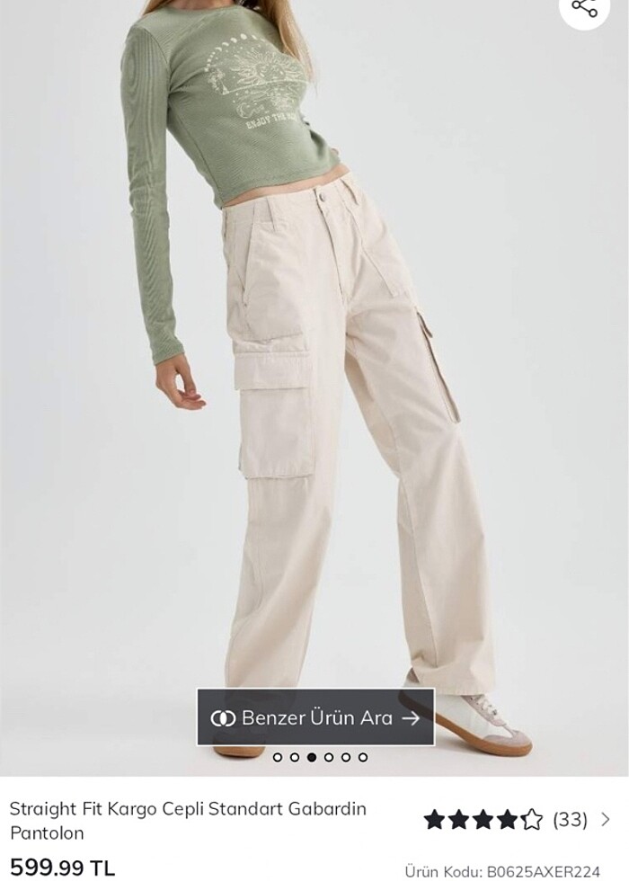 defacto kargo cepli gabardin pantolon - Görsel 3