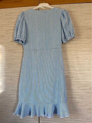 mavi çizgili elbise - Görsel 6