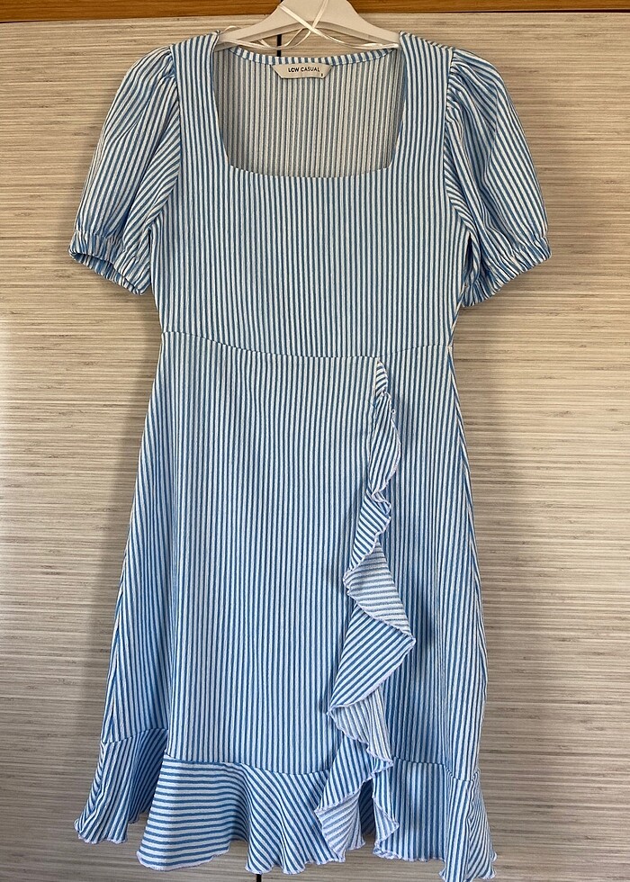 mavi çizgili elbise - Görsel 2
