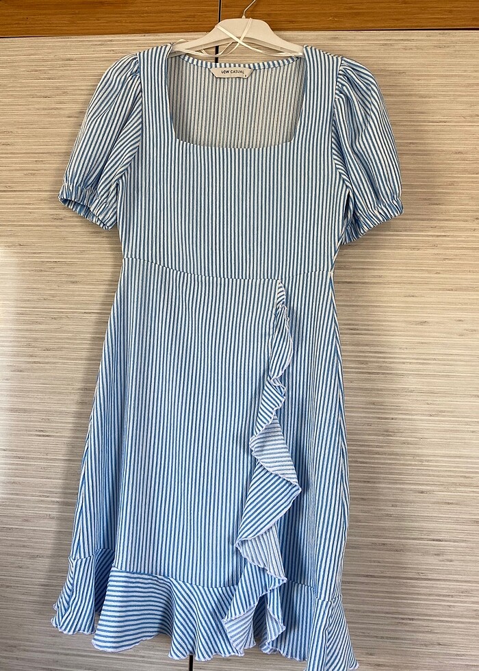 mavi çizgili elbise - Görsel 3