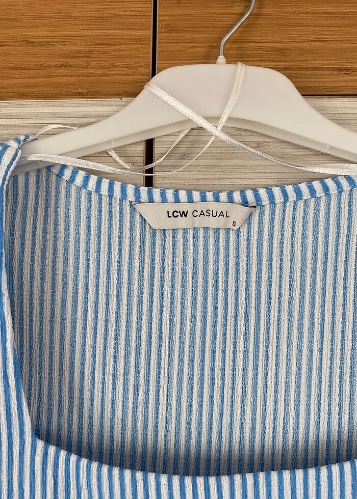mavi çizgili elbise - Görsel 5