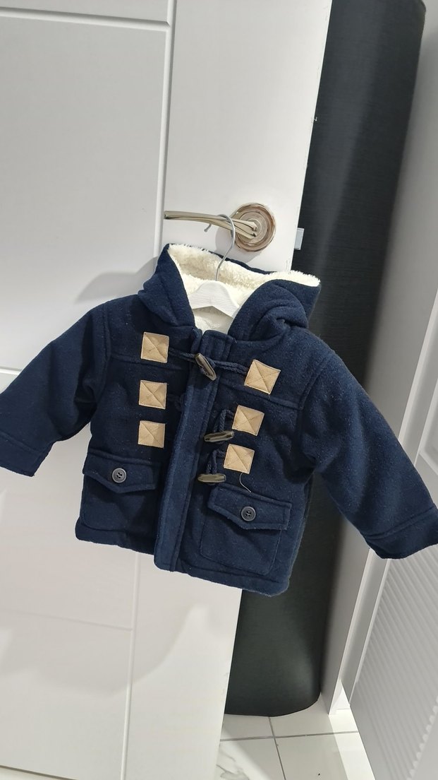Erkek Çocuk Lacivert Düğmeli Mont - Görsel 2