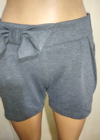 Gri Mini Hamile Şortu Fiyonk Detaylı - Görsel 4