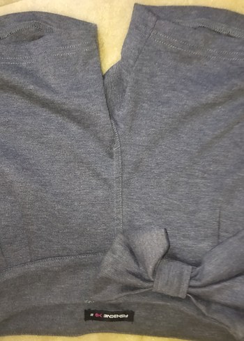 Gri Mini Hamile Şortu Fiyonk Detaylı - Görsel 2