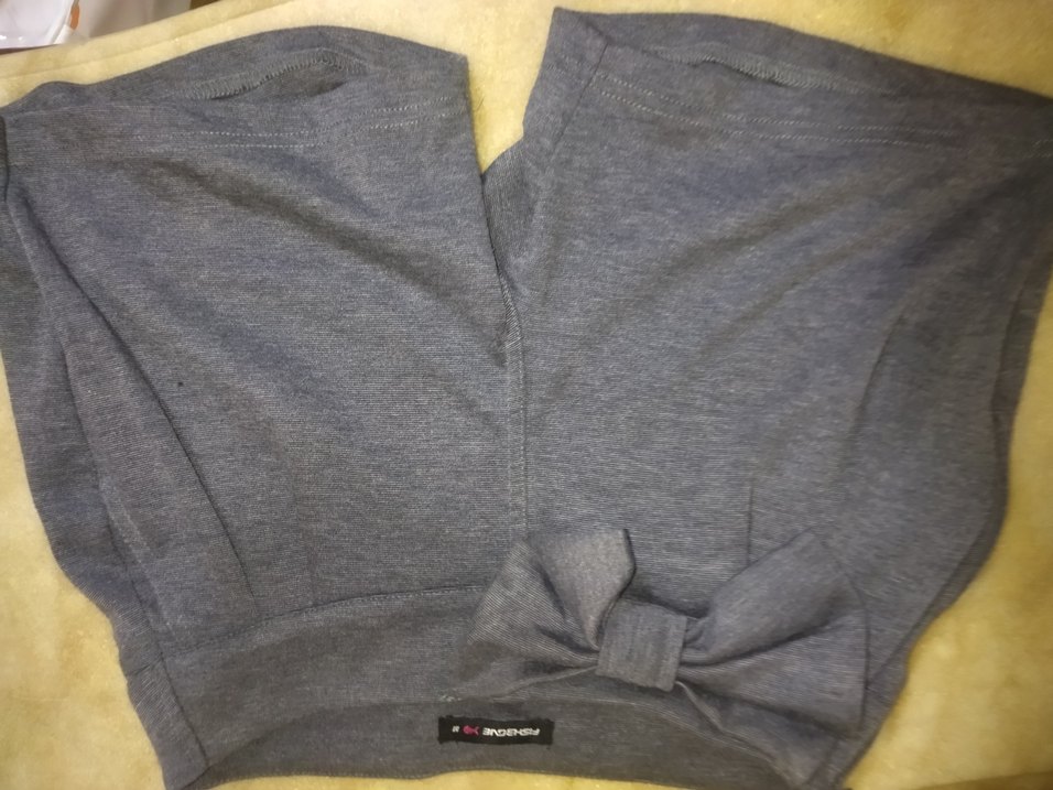 Gri Mini Hamile Şortu Fiyonk Detaylı - Görsel 2