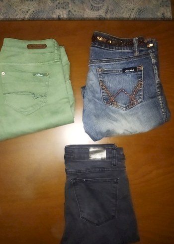 36 Beden Gri Kemerli Kadın Mini Denim Jean