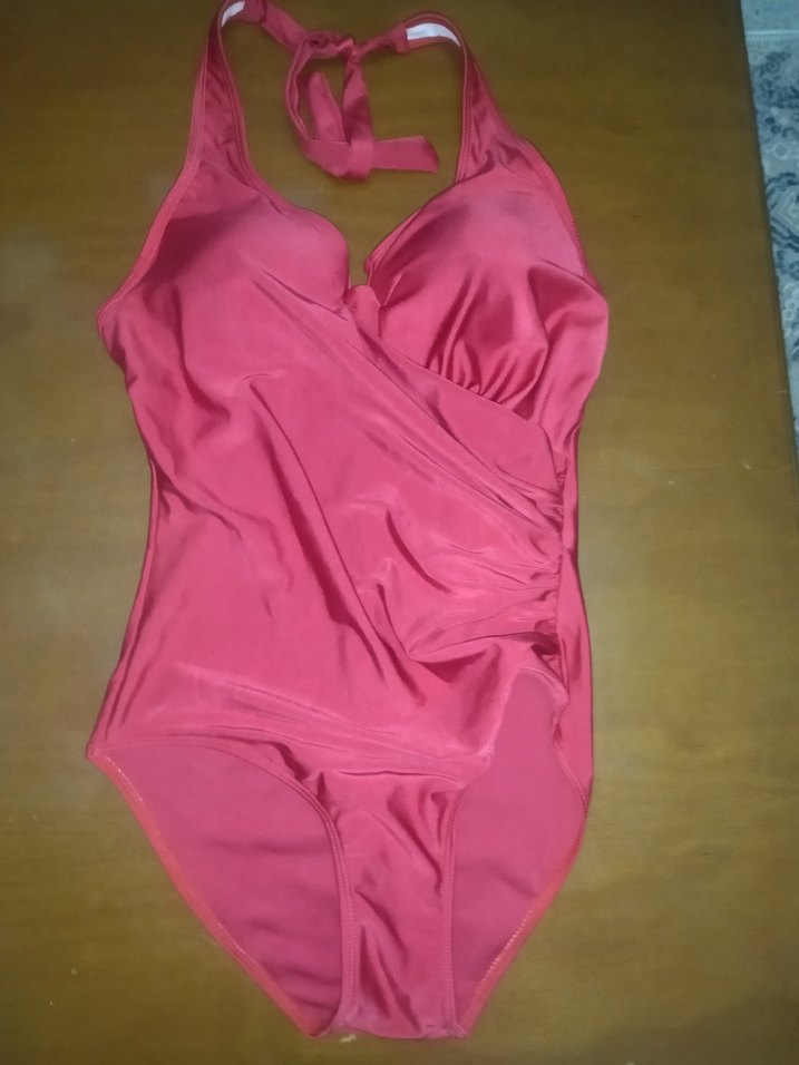 Pembe Drapeli Kadın Mayo - Görsel 4