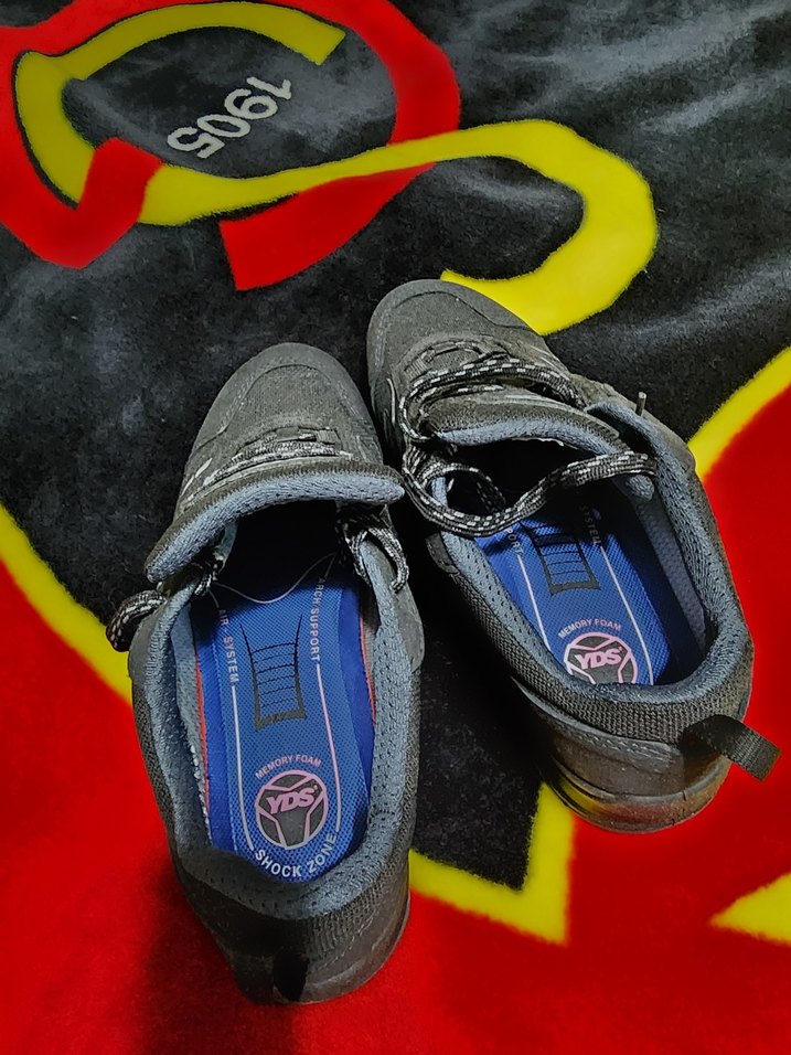 Erkek Siyah Gri Spor Outdoor Ayakkabı Velcro - Görsel 2