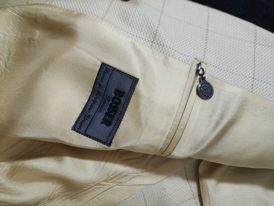 Sarı ekoseli Erkek Düğmeli Ceket Notch Yaka - Görsel 2