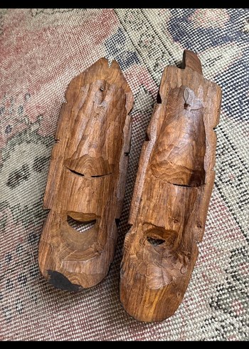 Ahşap abonoz agacı Oyma Mask - Görsel 3