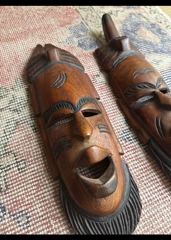 Ahşap abonoz agacı Oyma Mask - Görsel 2