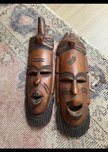 Ahşap abonoz agacı Oyma Mask - Görsel 4