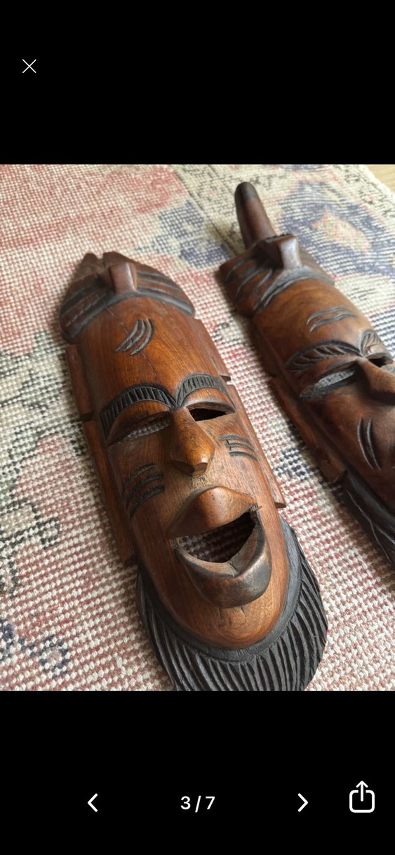 Ahşap abonoz agacı Oyma Mask - Görsel 2