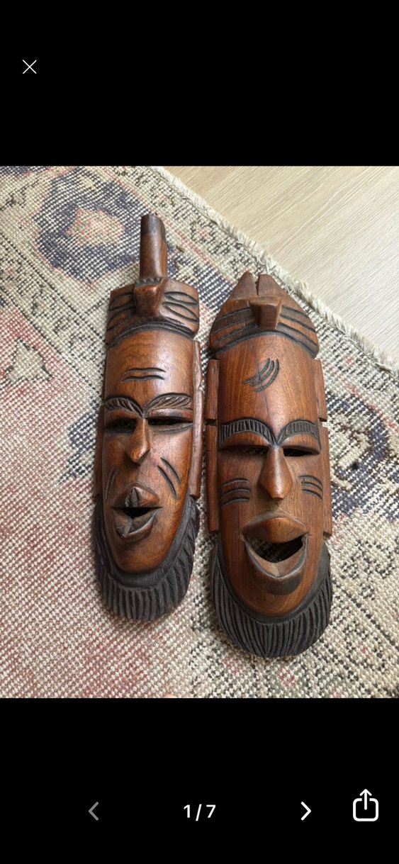 Ahşap abonoz agacı Oyma Mask - Görsel 4