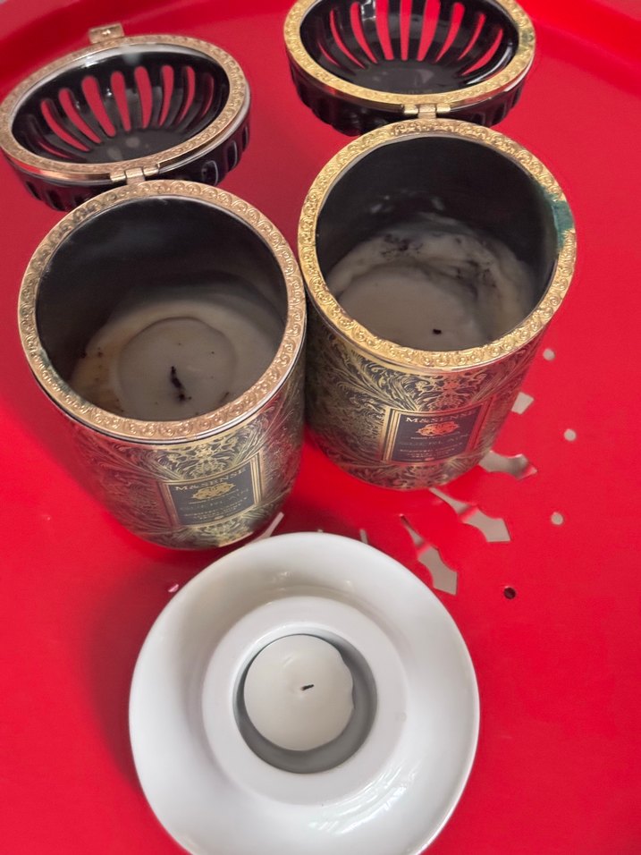 Bordo Desenli Guerlain Kokulu Mum - Görsel 4