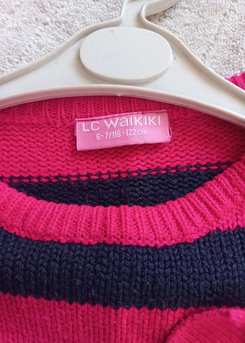 Kız Çocuk Pembe Çizgili Panda Desenli Triko Kazak 6 yaş lcw - Görsel 8