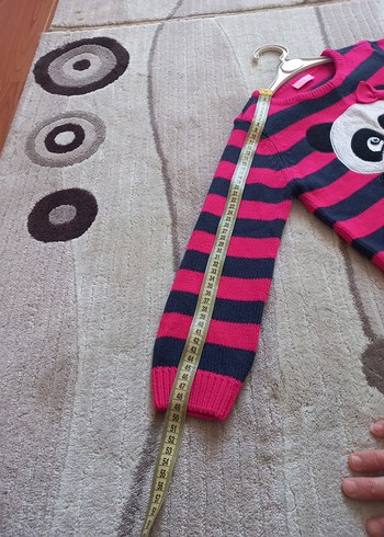 Kız Çocuk Pembe Çizgili Panda Desenli Triko Kazak 6 yaş lcw - Görsel 7