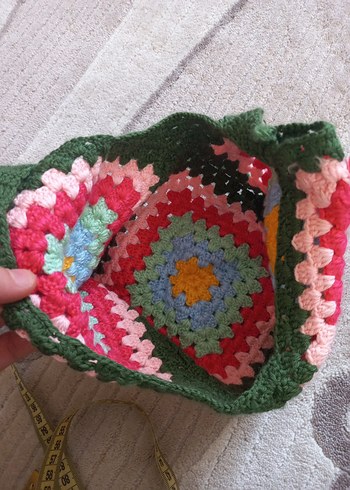 Renkli Örgü Bohem Kadın Çanta - Görsel 8