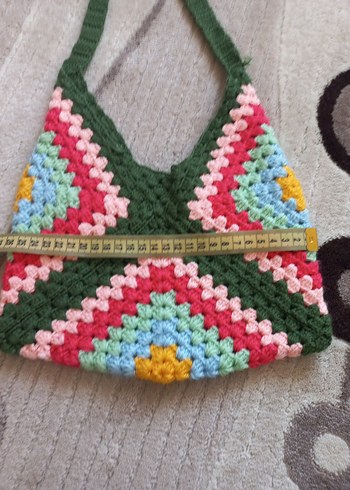 Renkli Örgü Bohem Kadın Çanta - Görsel 6