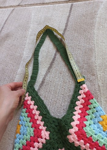 Renkli Örgü Bohem Kadın Çanta - Görsel 3