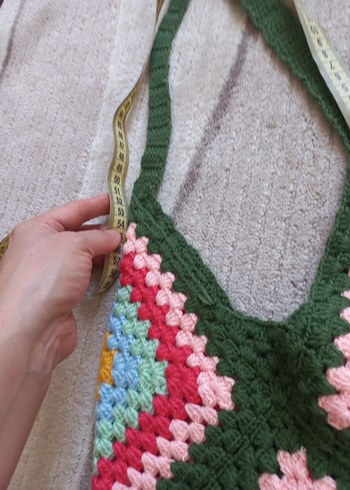 Renkli Örgü Bohem Kadın Çanta - Görsel 4