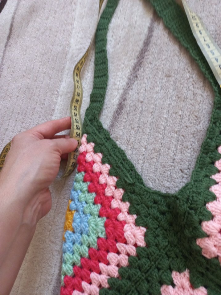 Renkli Örgü Bohem Kadın Çanta - Görsel 4