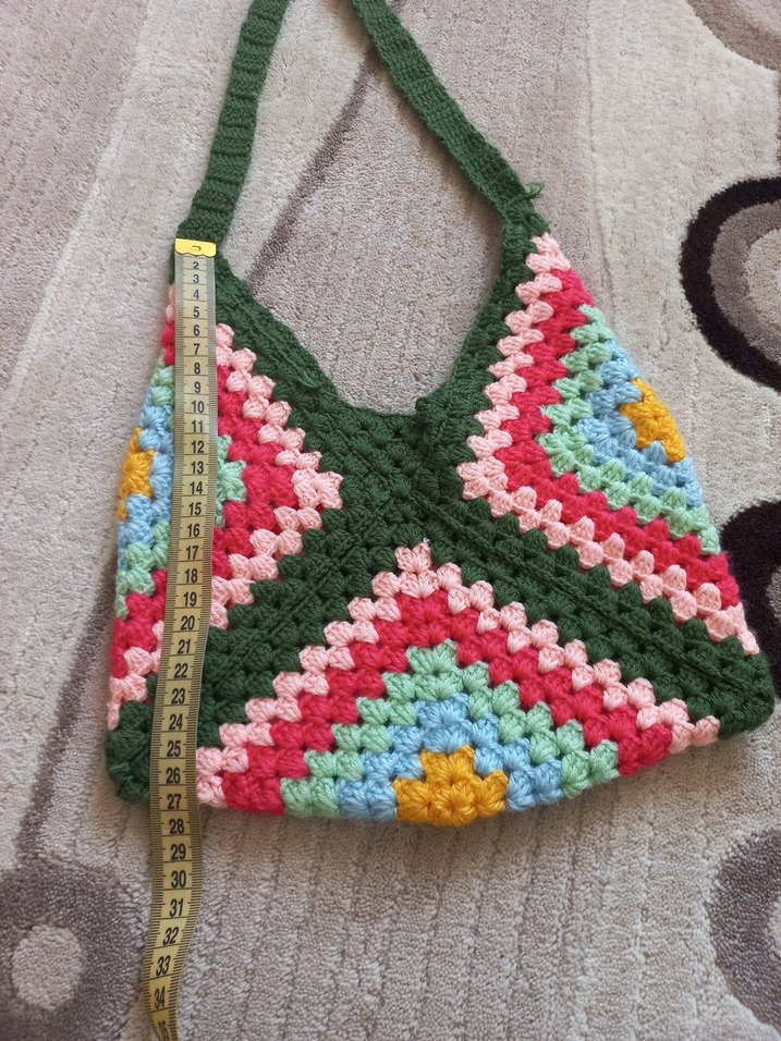 Renkli Örgü Bohem Kadın Çanta - Görsel 5