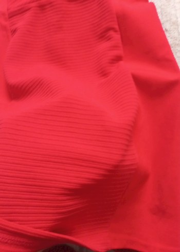 Kırmızı V Yaka Midi Kadın Elbise h m s beden - Görsel 6