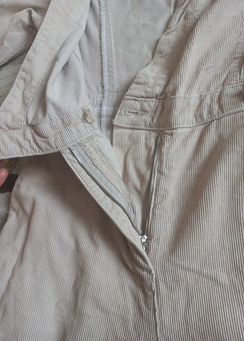 Bej Uzun s beden kadife tulum - Görsel 6