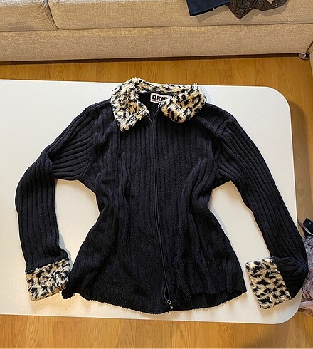DKNY DKNY Y2K Leopar Peluş Detaylı Ceket Bluz